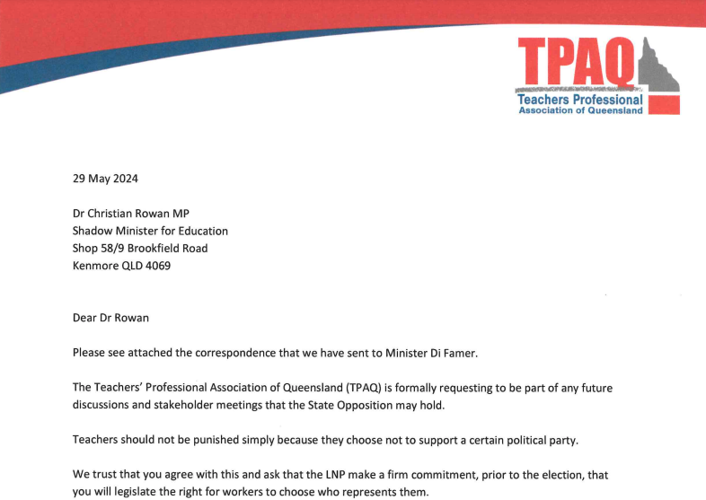 Letter to the Education Shadow Minister